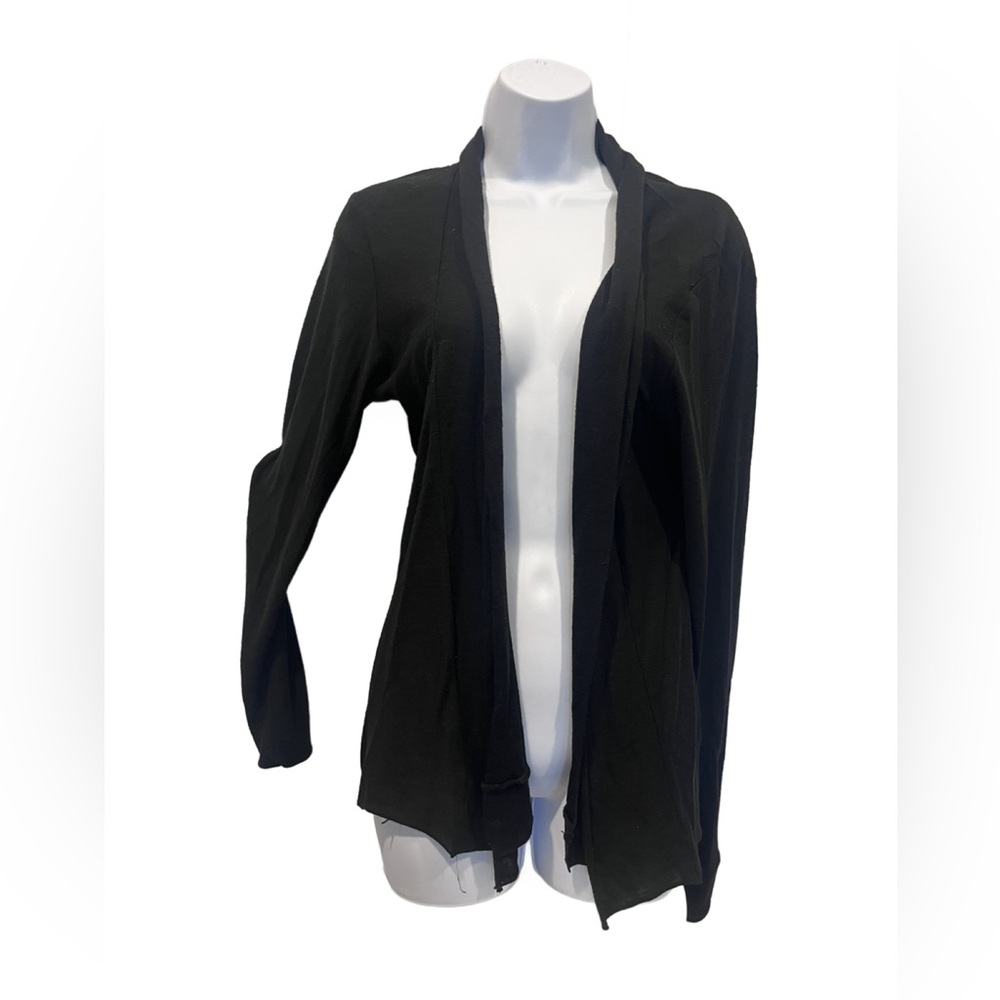 ZARA Man Unstoppable Black Open Front Cardigan Sweater, Size: Medium